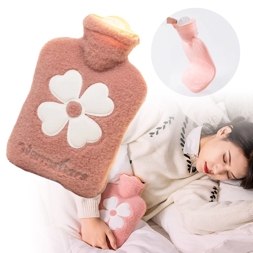 

Бутылка для горячей воды для женщин, многоразовая портативная Теплая бутылка для пупка и ног, плотный мешок для разогрева рук, зимний обогреватель для тела