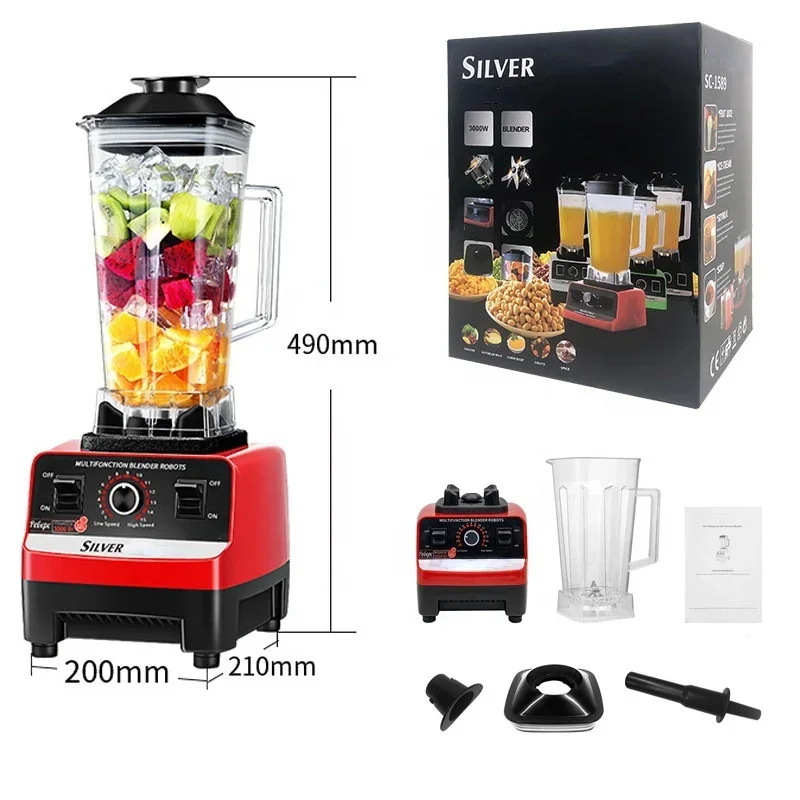 Silver Crest SC-1589 赤いブレンダー for 2L 3000/4500W Silver Crest blender Big Powerful SC-1589