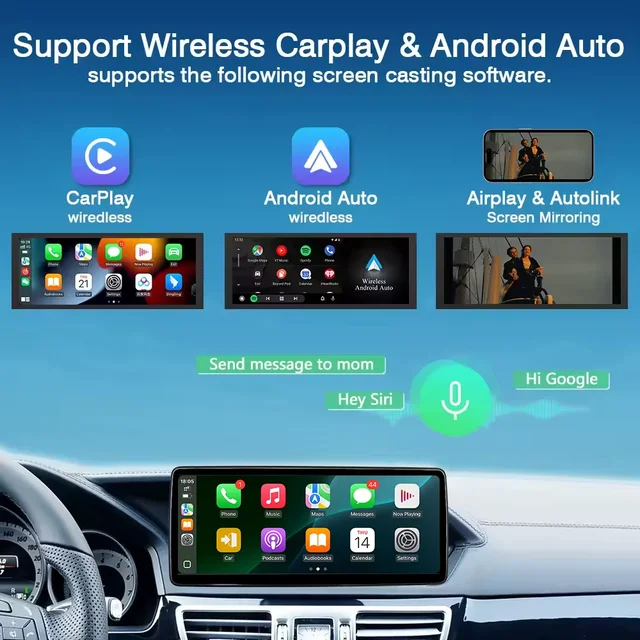 12.3“ 2400*900P Wireless CarPlay Android Auto Car Radio Multimedia For Mercedes Benz E Class W212 E200 E230 S212 BT GPS Stereo 2