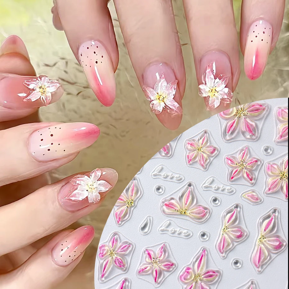 Faux Ongles Bout Droit - Rose Vintage Irisé Pailleté + Adhésifs + Stickers