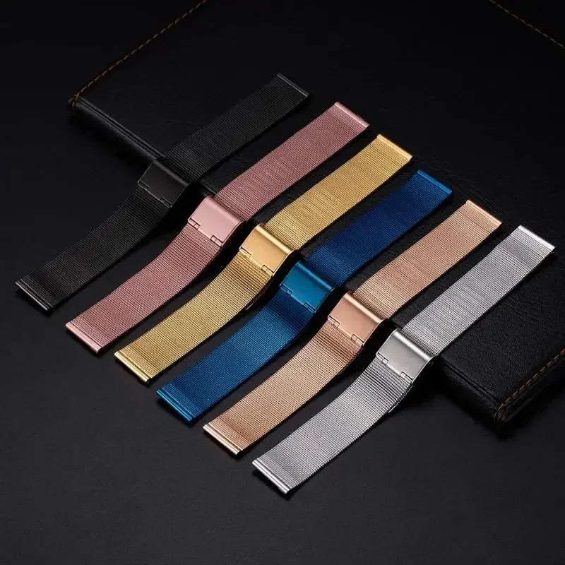 Premium 22mm Milanese Loop Metal Strap - Elegant Watchband Bracelet