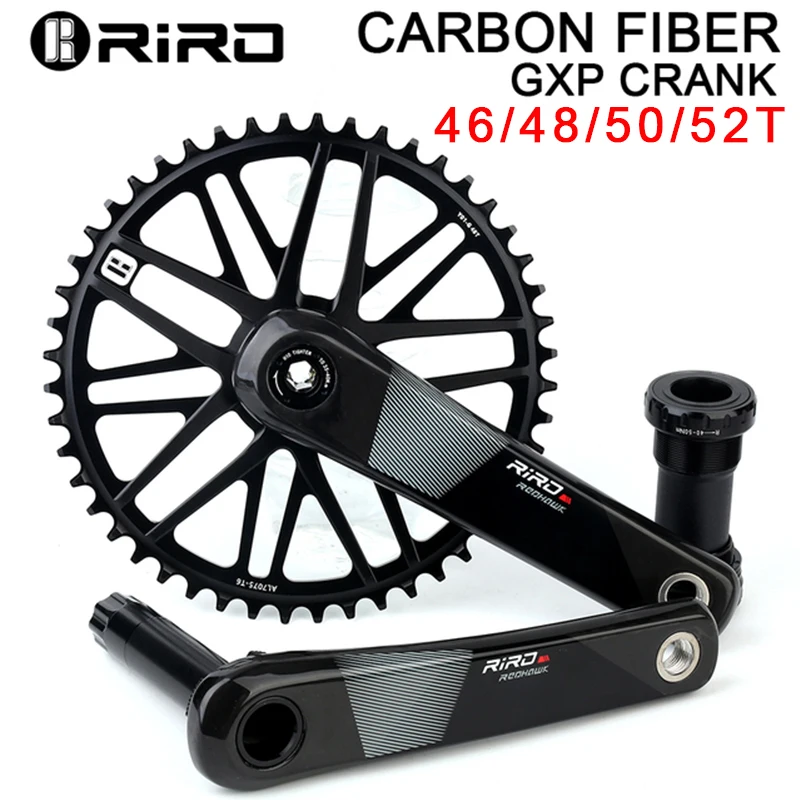 

Carbon Fiber GXP Crankset 46T 48T 50T 52T 10/11/12Speed Road Bike Crankset GXP Integrated Crank 170mm Direct Mount Chainwheel