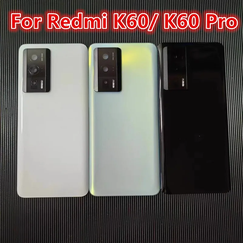 

K60Pro Housing For Xiaomi Redmi K60 K60 Pro 6.67" Battery Back Cover Door Repair Rear Clear Glass Case + Camera Lens