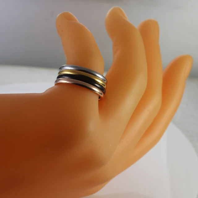 Set Di 8 Anelli Impilabili Donna In Acciaio Inox - Oro E Argento, Misure 3-10 - Foto 3