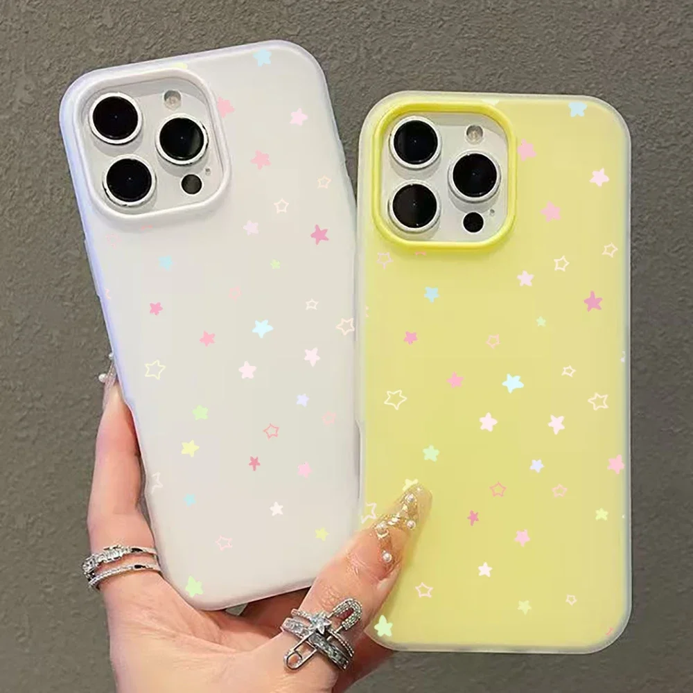 Cute Pastel Color Colorful Star Case For Samsung Galaxy S26 S25 S24 S23 Ultra S21 FE S22 Plus A57 A56 A55 A54 A34 A36 A35 Cover 2