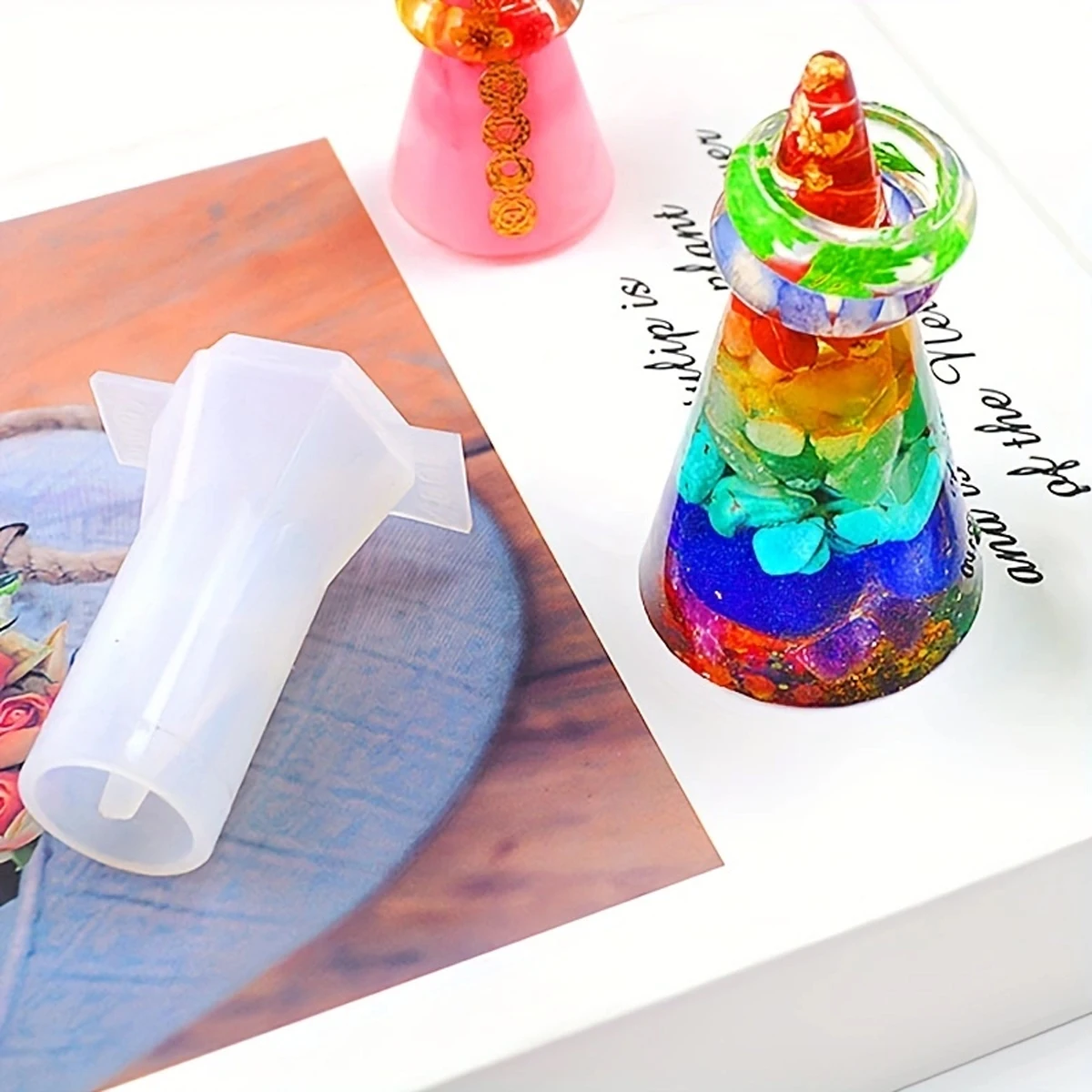 Cone Rings Holder Silicone Mold Jewelry Display Rack Candle Mold Epoxy Resin Mold DIY Handmade Crafts Decoration Casting Tool