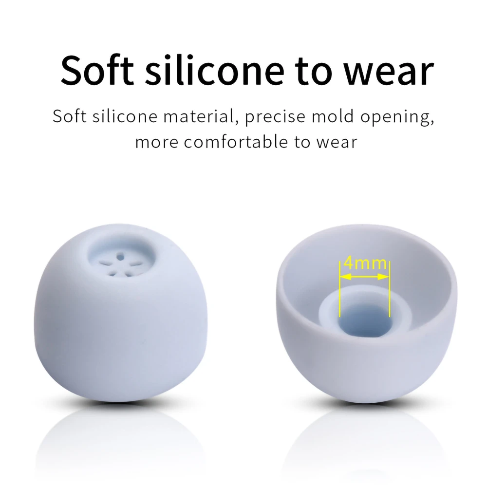 Silicone Orelha Dicas para Redmi Buds4 Tws Eartips para Xiaomi Buds Fones de Ouvido Dicas com Tela de Filtro Macio Tampões 45 mm Peças - Image 6