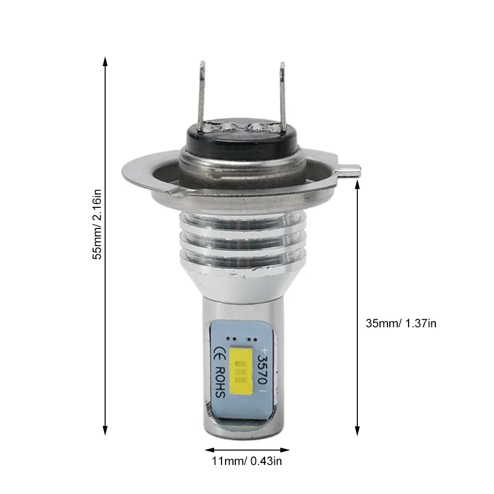 자동차 LED 헤드라이트, DC 12-24V, 방진 H7 부품 교체 세트, 매우 밝은 방수 6000K, 자동차 55W 내구성