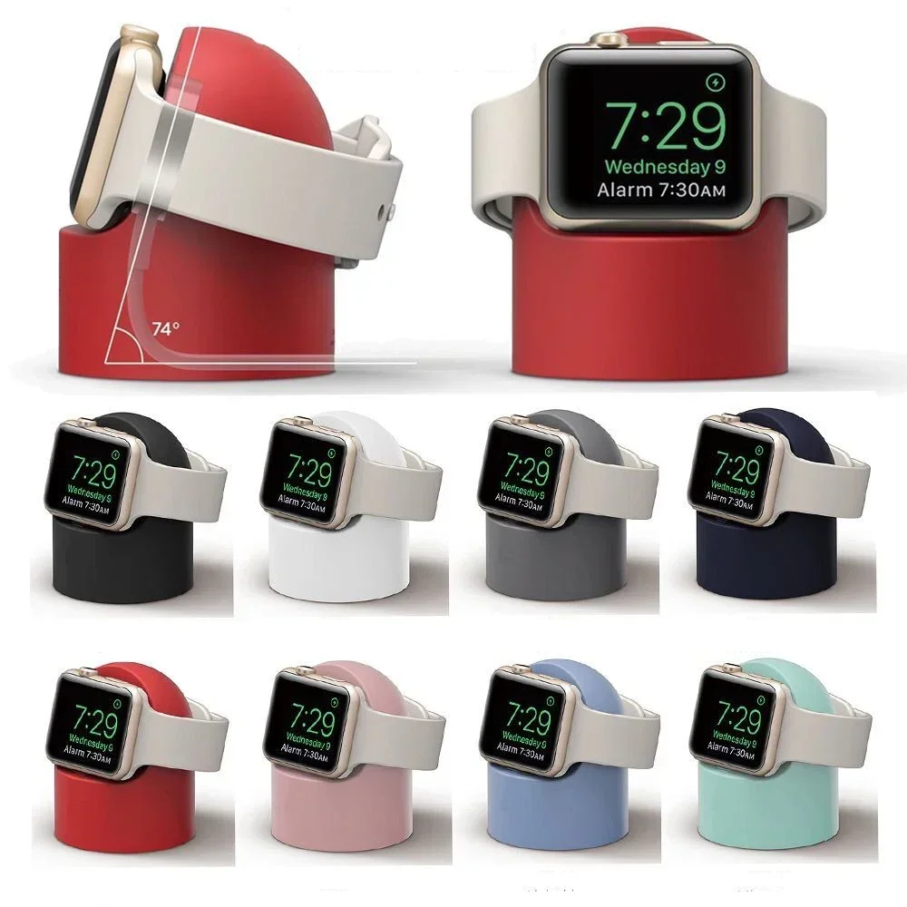 Silicone charger stand for Apple Watch Series 7 6 5 4 3 2 SE Bracket iWatch night dock charging desktop holder apple watch charger stand apple watch charging bracket