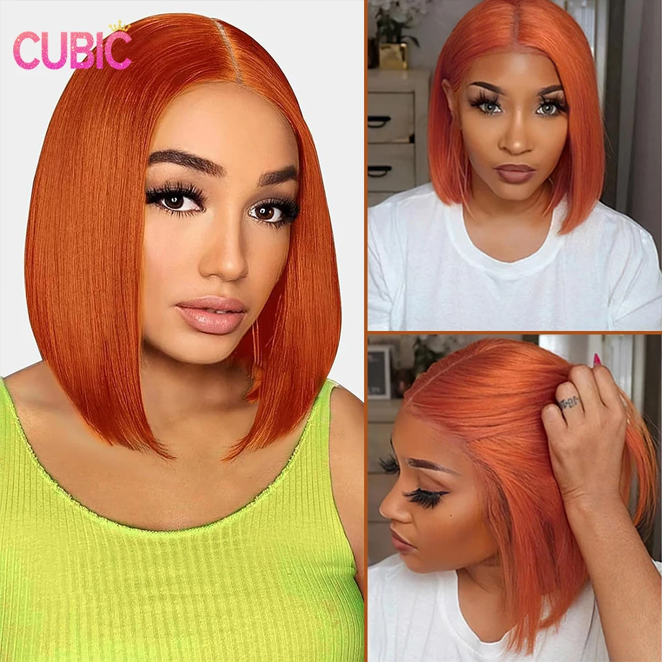 

Ginger Orange Bob Wig Human Hair 13x4 Frontal Lace Wig Human Hair Bob Wigs for Black Women Glueless Wigs Human Hair Pre Plucked