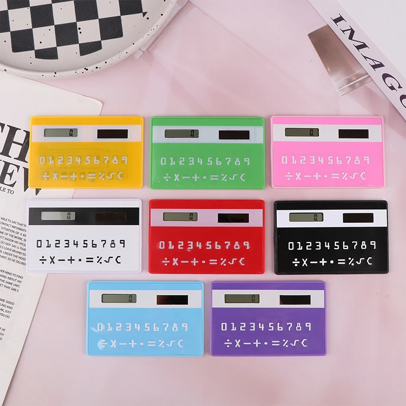 1pc Solar 8 Digit Calculator Student Mini Calculator Portable Slim Calculator Stationery Math Toys School Electronics Calculator - 2