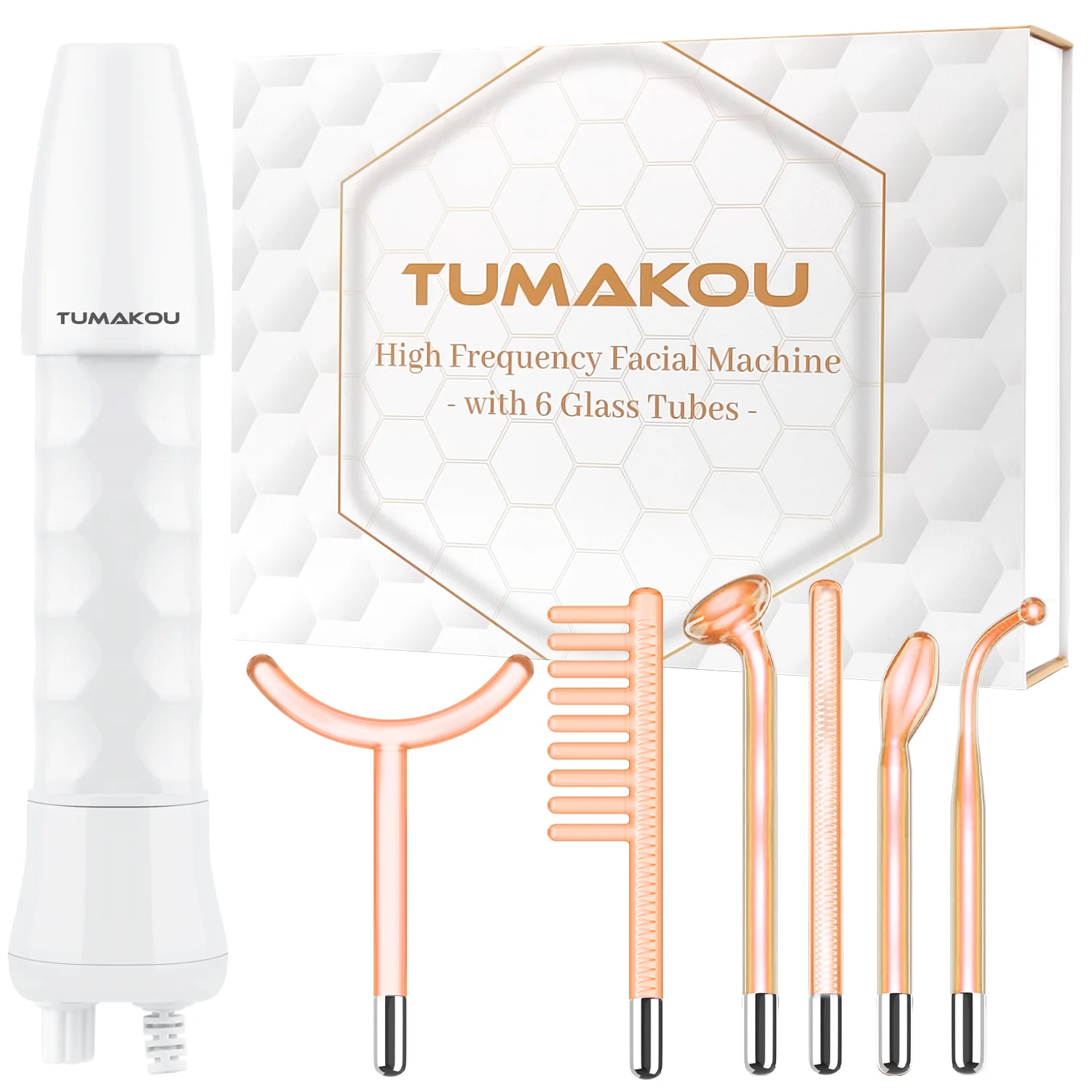 High Frequency Facial Machine-TUMAKOU 6 IN 1 Neon Face Portable High Frequency Skin Wand Light Therapy for Skin Tightning