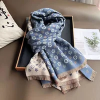2025 New Scarf Women High-end Sense Versatile Warm Imitation Cashmere Shawl Winter Simple Floral Business Double-sided Wraps