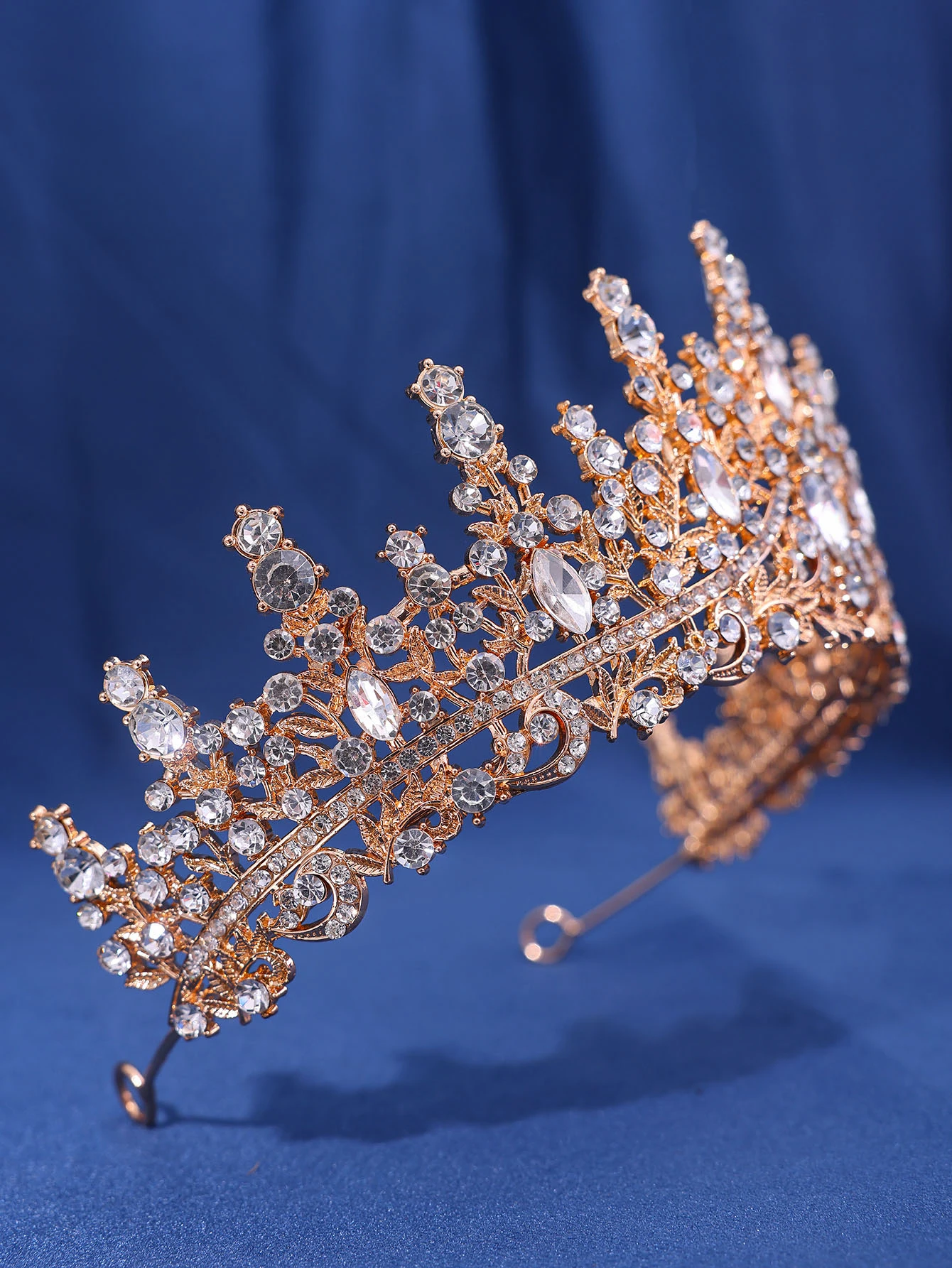 Luxuriöse mehrfarbige Kristall-Strass-Hochzeitskrone, barocke schwarze Tiaras, Prinzessin, Königin, Diadem, Haarschmuck für Frauen, Schmuck – Detail 14
