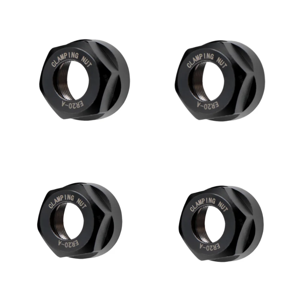 ER20 A Collet Nuts For CNC – 4 Pack, Black Oxide Finish, Precision Ground