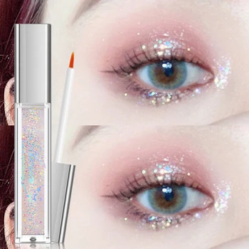 Diamond Shiny Liquid Eye Shadow Shimmer Glitter Single Color Eyeshadow Makeup Palette Pink Pigment Beauty Cosmetics Accessorices tanie i dobre opinie CN (pochodzenie) Jedna jednostka DŁUGOTRWAŁY łatwe do noszenia BRIGHTEN Pełny rozmiar W jednym kolorze CHINA GZZZ ygzwbz