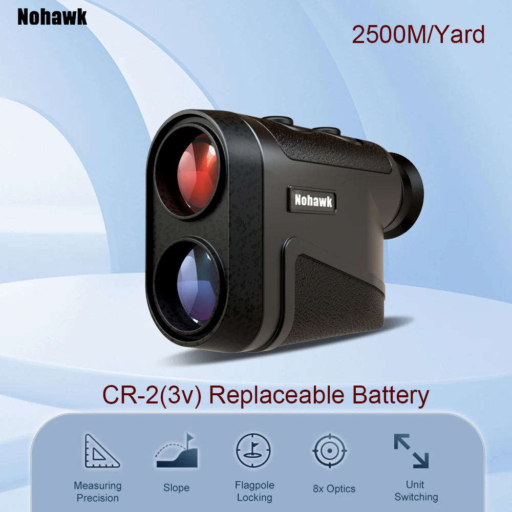 【未使用】NOHAWK ミニレンジファインダー ゴルフ用　 スロープ補正付き Nohawk-多機能ミニゴルフレーザー距離計,狩猟,コンバーター,レコーダー