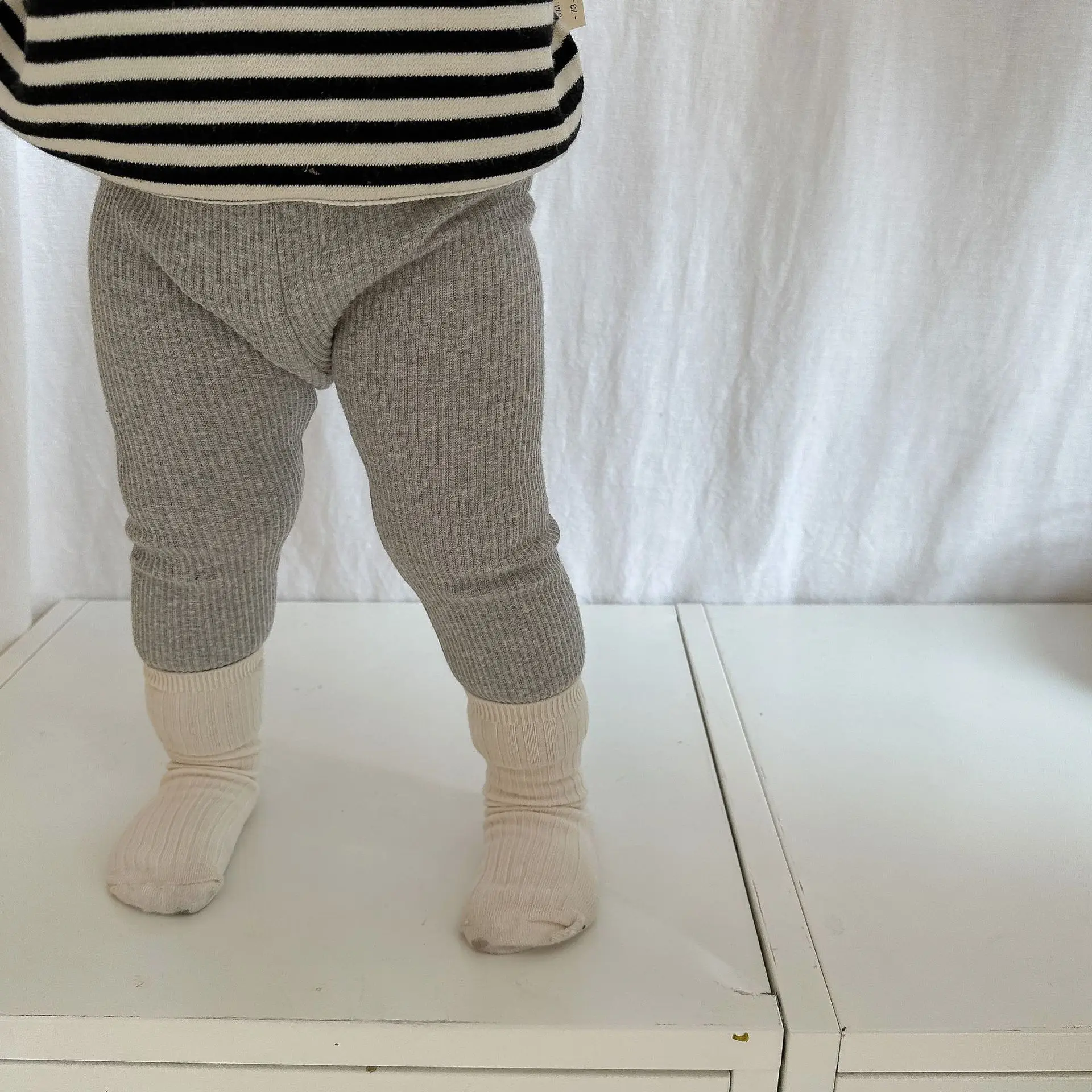 2025 Autumn New Baby Long Sleeve Clothes Set Boy Girl Striped T Shirts + Solid Leggings 2pcs Suit Infant Toddler Casual Outfits 6