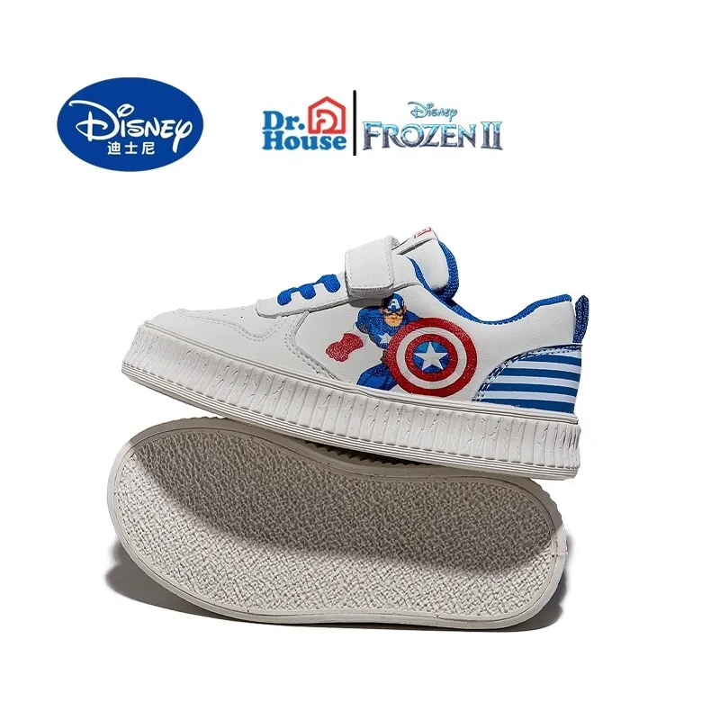 Disney Children's Shoes Captain America Series Co-branded Models Boys Cartoon Board Shoes Middle and Large Children's Shoes