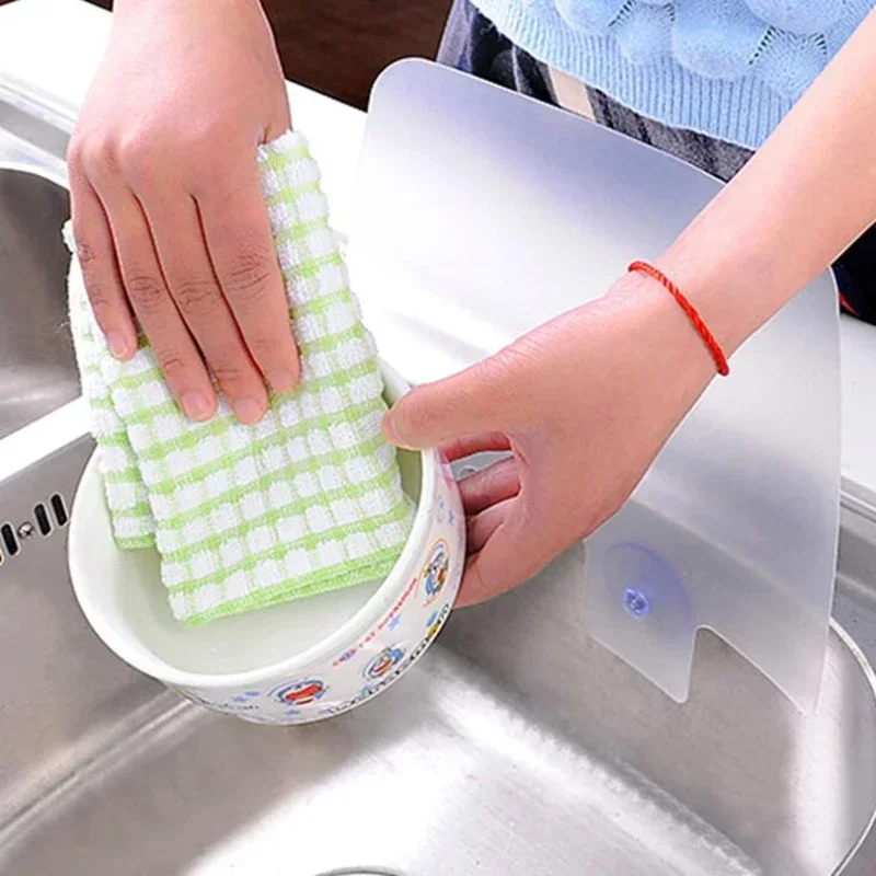 Kitchen Organizer Water Splash Guards with Sucker Waterproof Kitchen Accessiors Sink Wash Basin PVC Flaps White Color