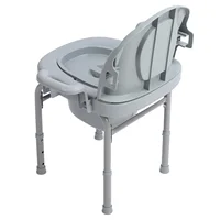 Bedside Commode Chair Bedside Commode Toilet Heavy Duty Sealed Lid Armrests with 2 Internal Buckets for Squat Toilet for Adults 2