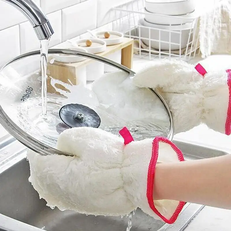 

Dishwashing Gloves Non-Slip Oil-proof Bamboo Fibre Gloves With Waterproof Liner Household Insulated Gloves Kitchen Cleaning Tool