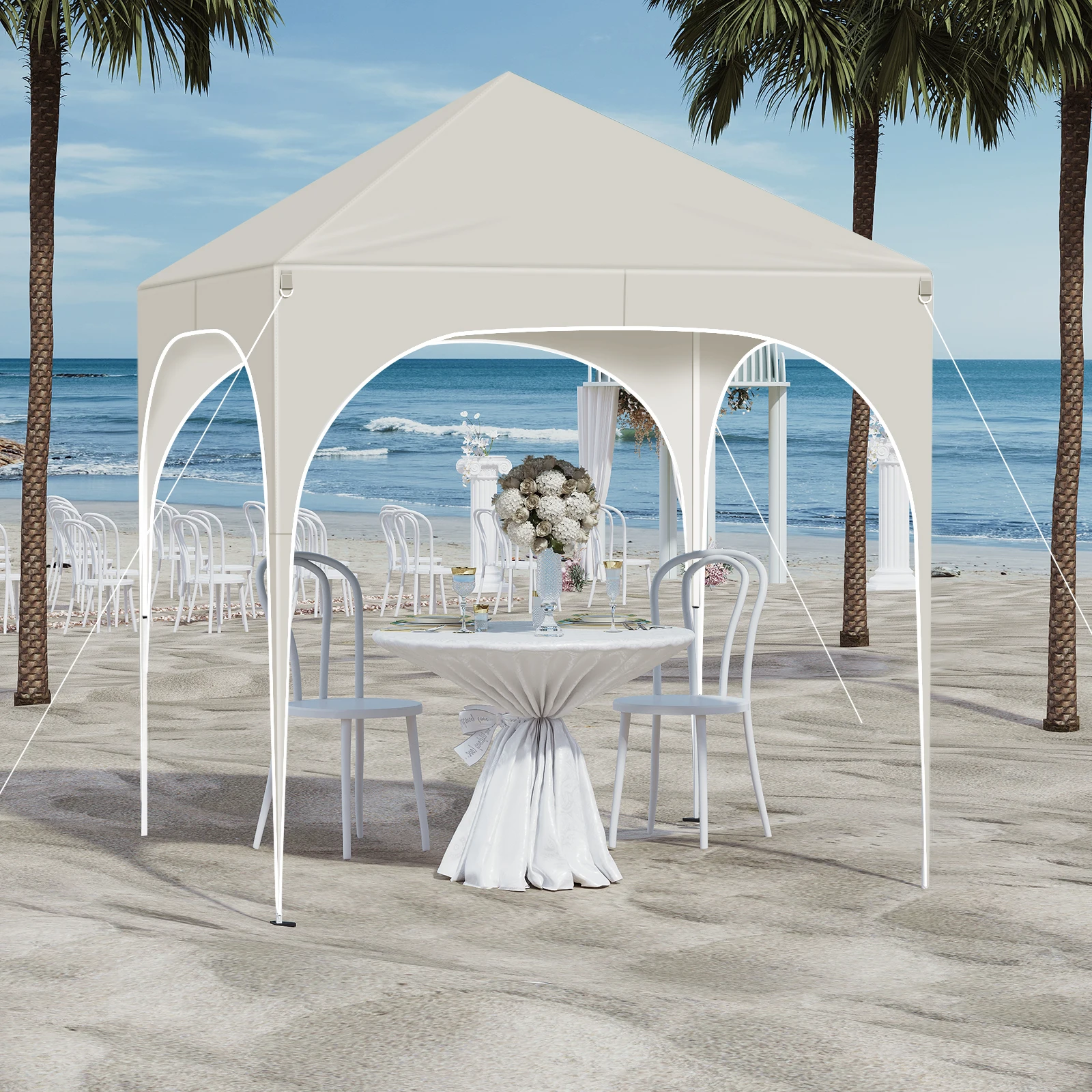 WOLTU Klappbarer Gartenpavillon, 2 x 2 m, Pop-up-Pavillon, UV-Schutz mit Seitenwänden, höhenverstellbar, wasserdichte Pergola für den Außenbereich – Detail 8