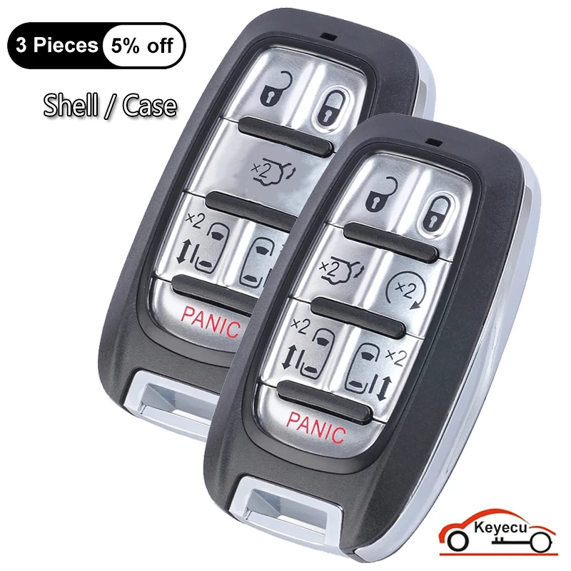 

KEYECU 6 7 Buttons Case for Chyrsler Pacifica Voyager 2017 2018 2019 2020 2021 Smart Remote Key Shell Cover Fob M3N-97395900