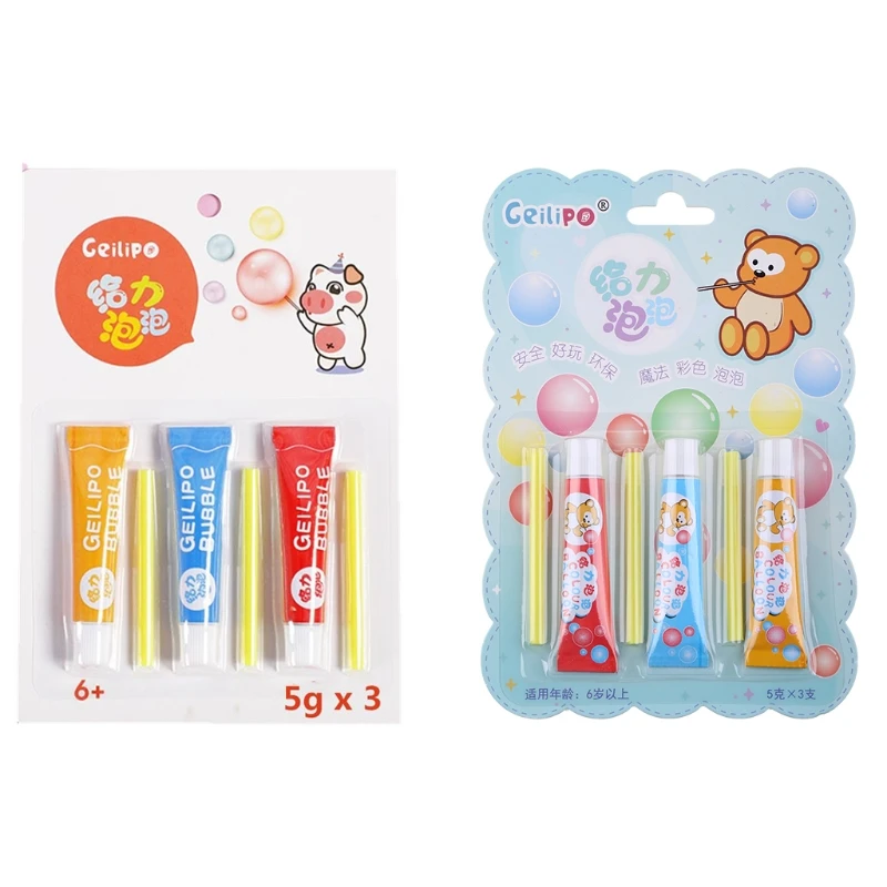 Bubble Glue Paste Colorful Plastic Bubble Blowing Toy Kid’s Interactive Bubble Toys for Outdoor Play Set Party Supply 3