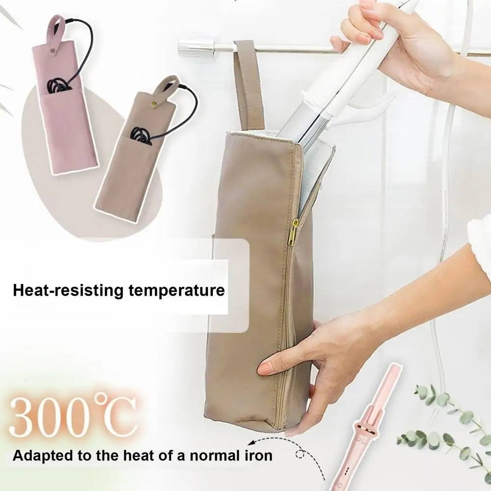 30cm Hair Curling Holder Mat Zipper Closure Heat Resistant Waterproof Portable Multipurpose Travel Bag Tool Outdoor Organizer