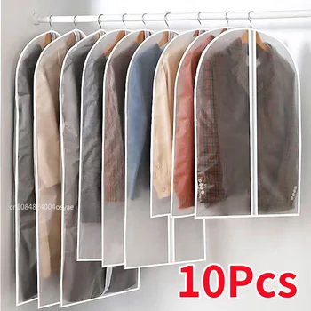 1/5/10PCS Clothes Dust Cover Transparent Thickened Washable Dust Bag Household Dust Cover Coat Suit Cover Hanging Clothes Bag
