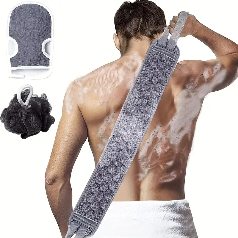 3 PCS Three-piece Bath Set Rub Bath Towel Gloves Flower