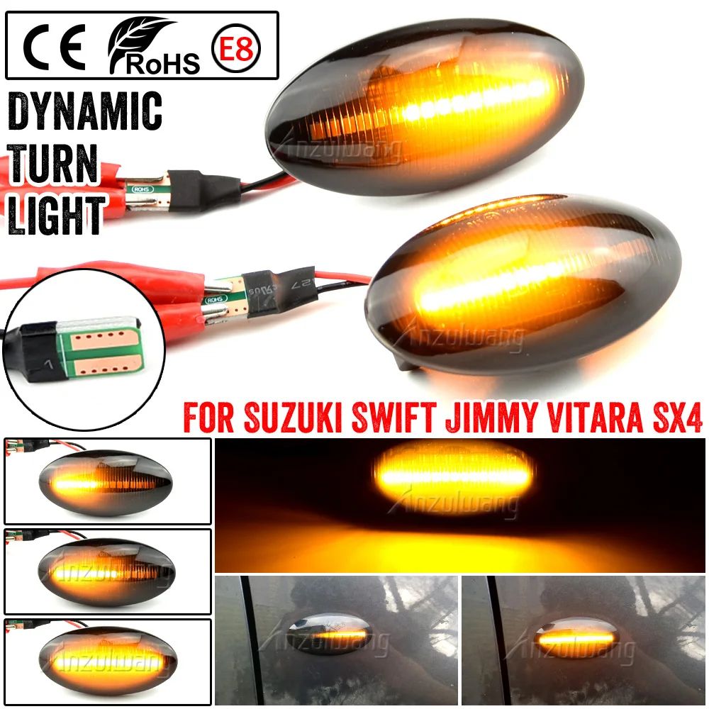 

LED Dynamic Side Marker Turn Signal Light Sequential Blinker Indicator For Suzuki Swift Jimmy Vitara SX4 Alto For Fiat Sedici