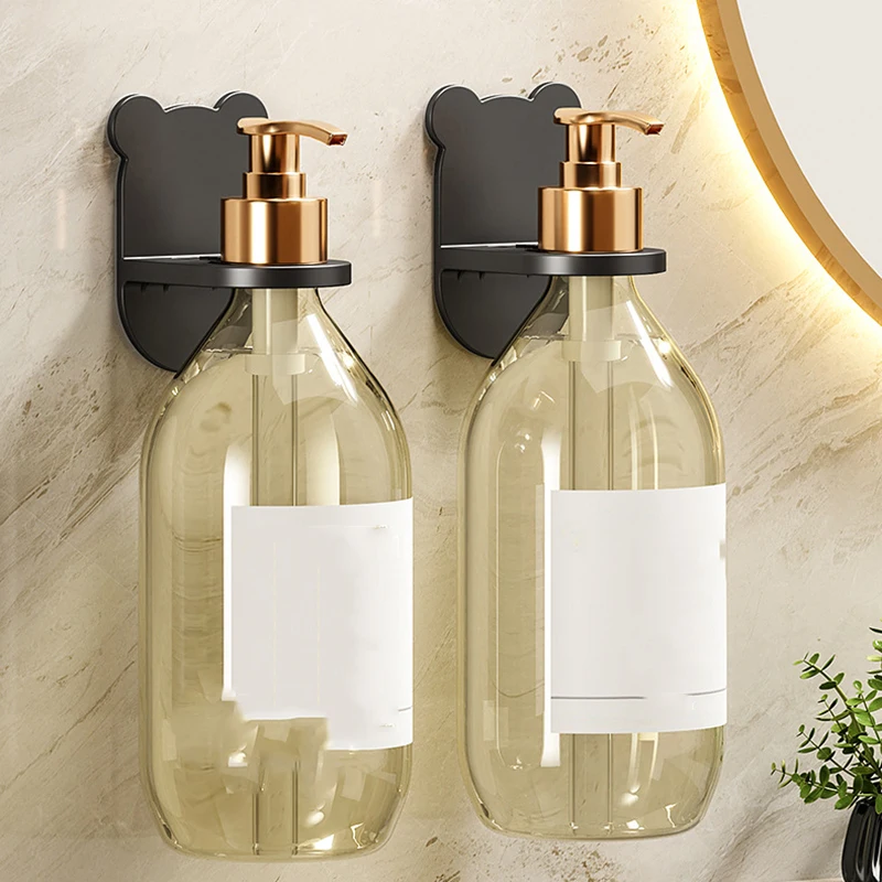 Adjustable Shampoo Bottle Metal Holder Universal Shower Gel Bottle Rack  Hand Soap Dispenser Hook Wall Mounted Free Punching