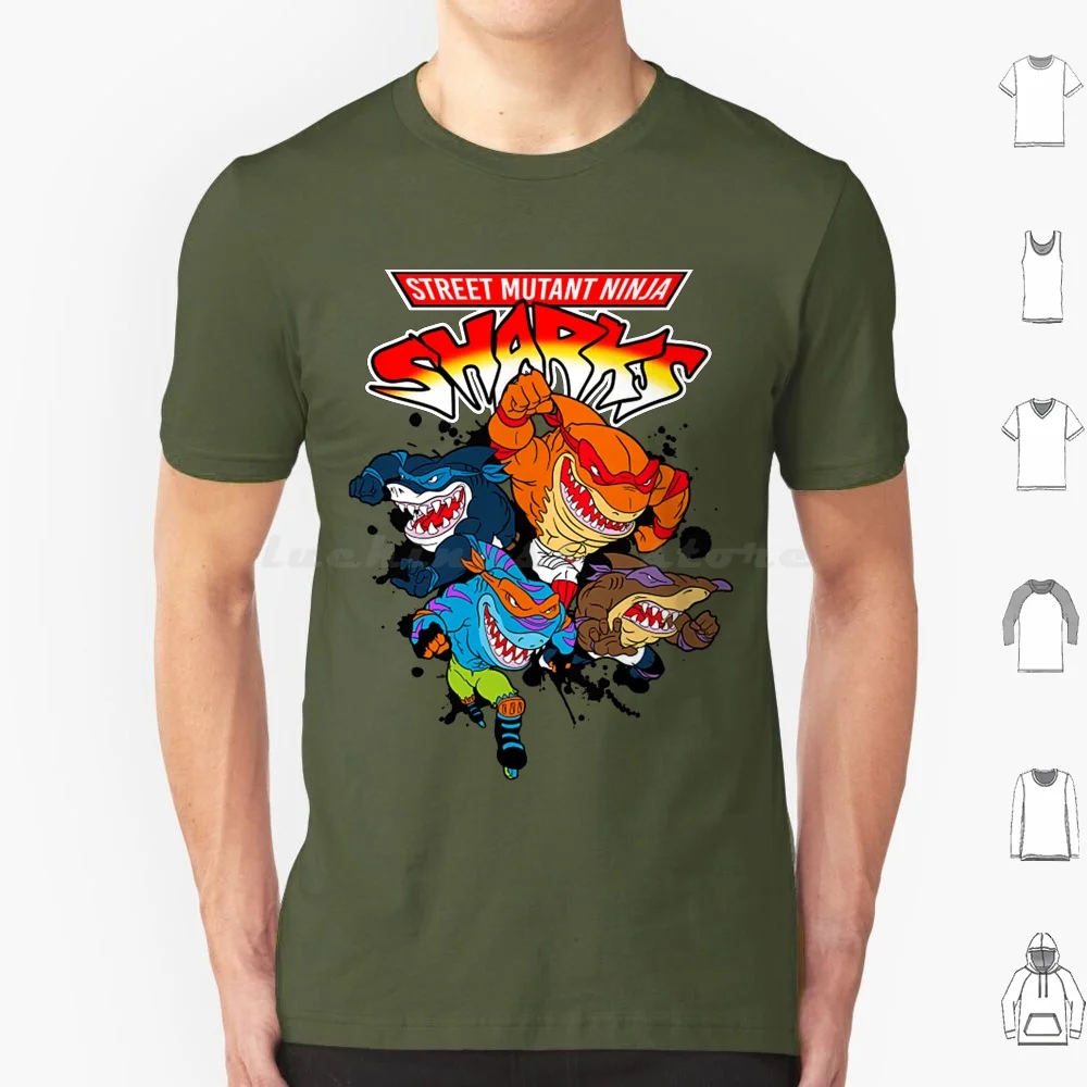 Strada Mutant Sharks T Della Camicia Uomini Donne Bambini 6Xl Street Sharks 90S 90S Cartoni Animati Cartoni Animati Jab Jawsome Mashup Divertente Mash