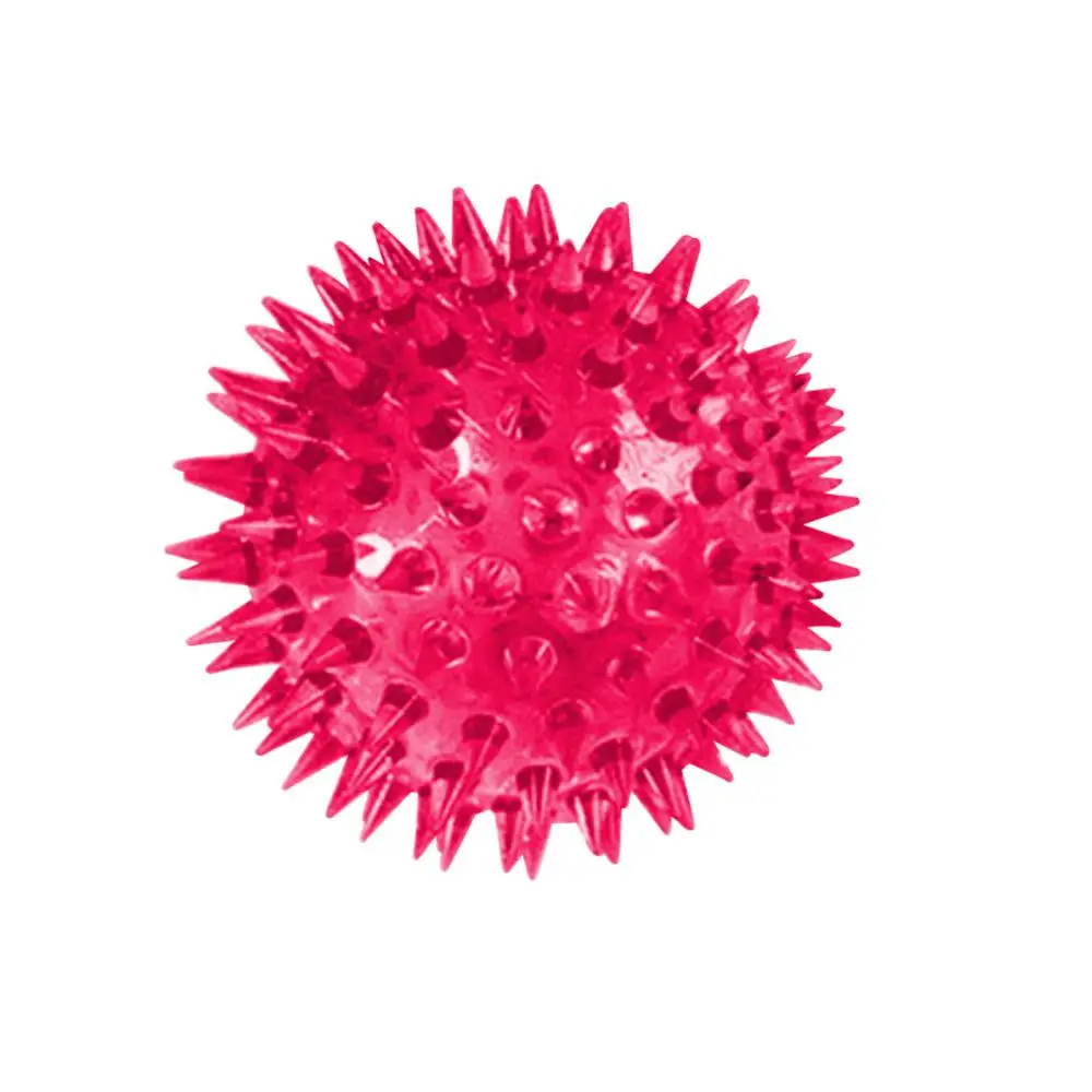 Exercise Ball Inflatable Portable for Children Massage Ball LED Flashing Bounce Spike Stress Relief Kids Pet Gog Toy Rubber