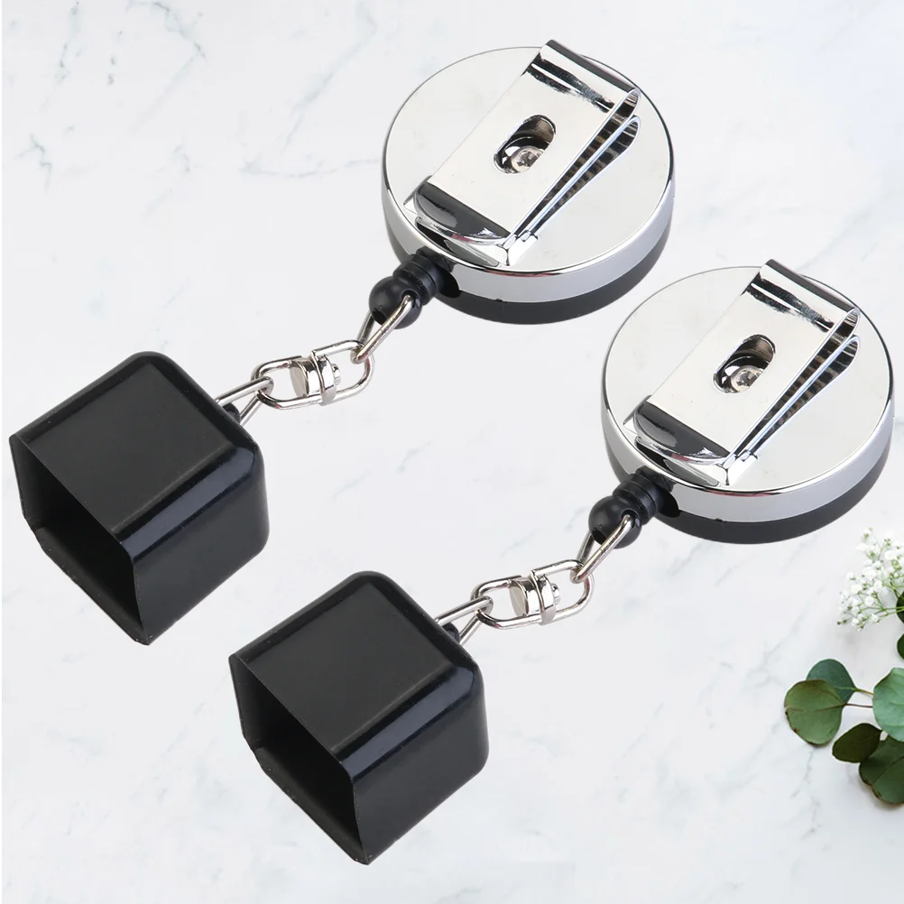2 Pcs Durable Iron Billiard Chalk Holder Retractable Cord Easily Clip Belt Pocket Snooker Balls Entertainment Accessories