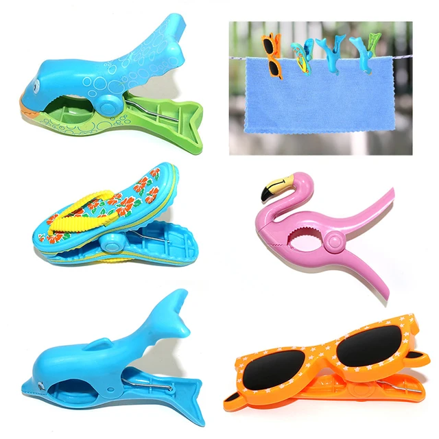 1Pc Aranyos Állati Strand Törülköző Bilincs, Hogy Megakadályozzák A Szélbilincses Ruhákat Szárító Állványok Paplan Clip Beach Sapper Retaining