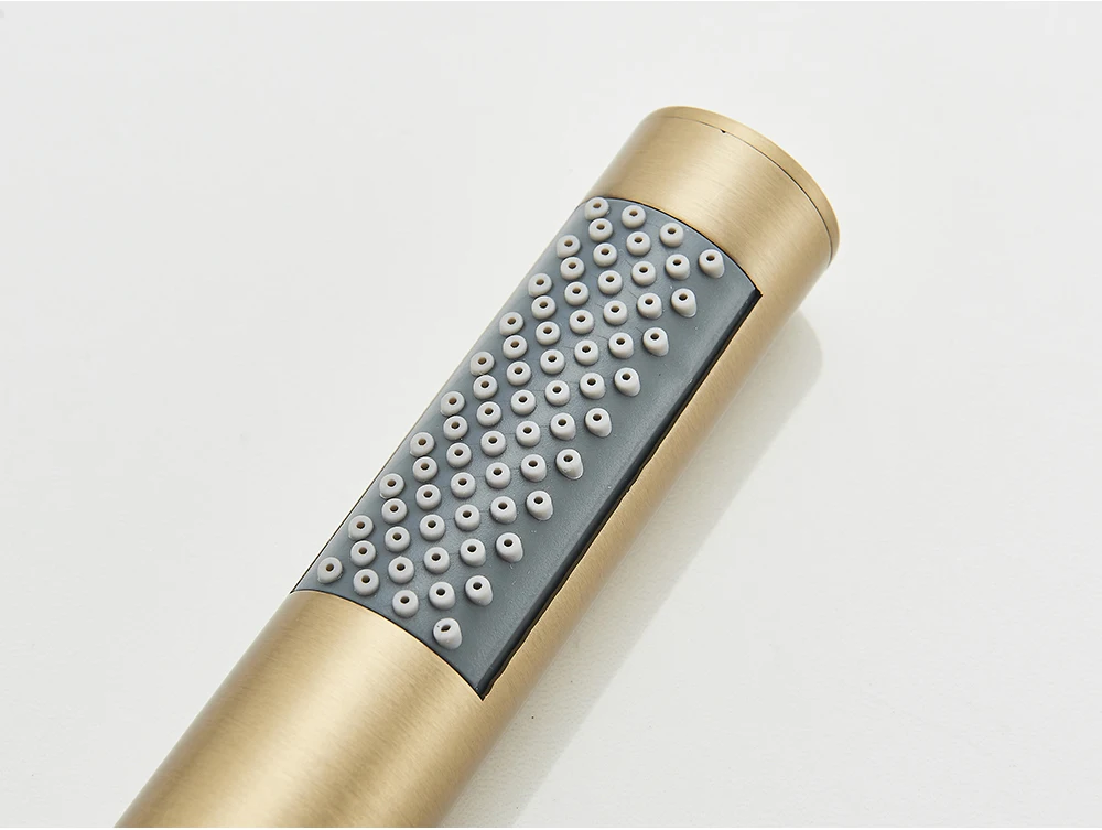 Brushed Gold Hand Held Shower Head Black Finish Image 12