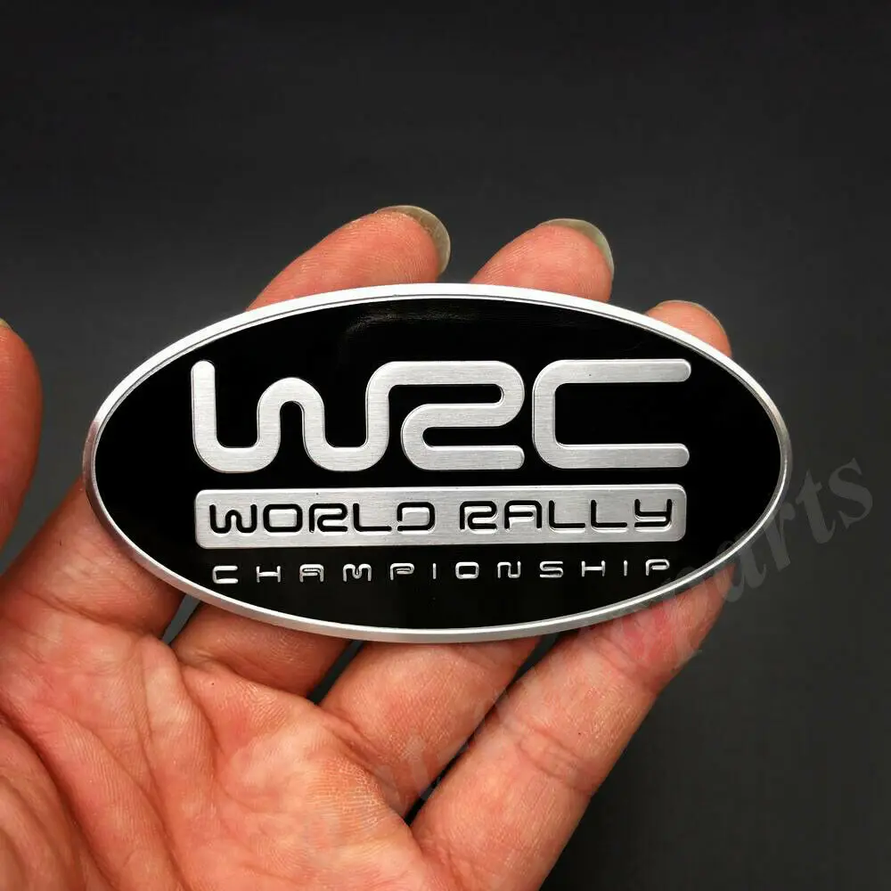Black Metal Wrc World Rally Championship Car Trunk Emblem Badge Decalcomania Sticker