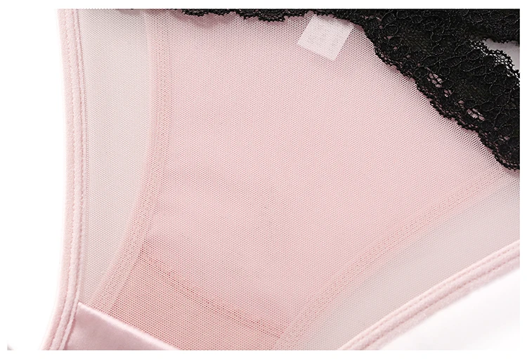 Meet'r Sexy verführerische Unterwäsche, Höschen, Dessous, französische Satin-Spitze, Eisseide, transparenter Strick, niedrige Taille, Dreiecks-Slip für Damen – Detail 15