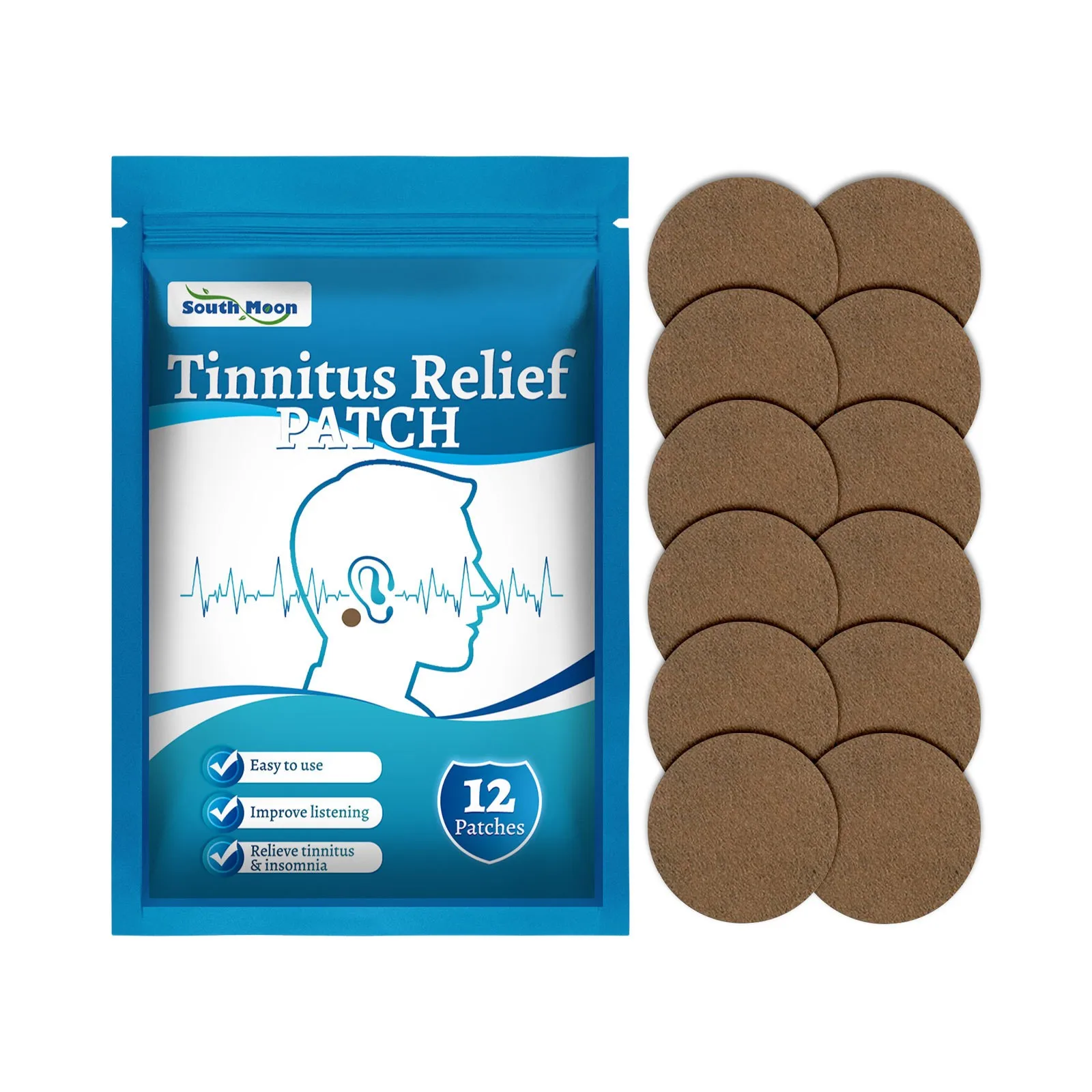 12/24PCS Relaxing Ear Patch Portable Tinnitus Treatment Patch Prevent Vomitng Improve Listening Anti Headache Taking Car Plane