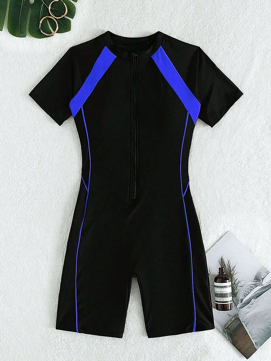 Rash Guard Short Sleeve Surfing Swimsuit 2025 Slim Bodysuit Swimwear Women One Pieces Rashguard Diving Clothes Bathing Swimming Swim Suit