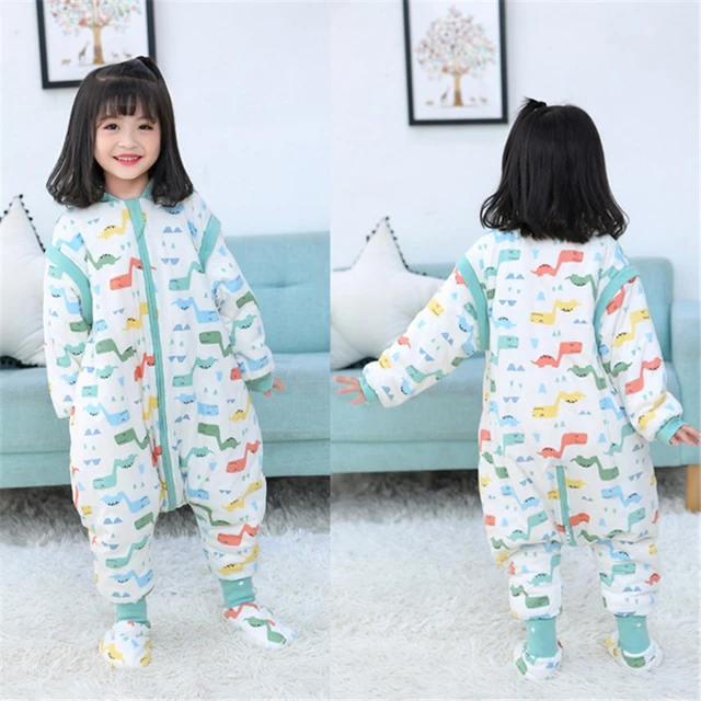 Saco de dormir con estampado para bebé, saco de dormir grueso y cálido para  invierno, pierna dividida, 12-24M - AliExpress