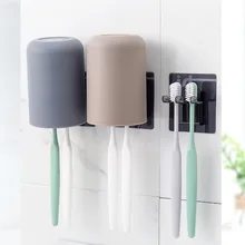 

Creative Toothbrush Holder Wall-mounted Simple Water Cup Toothbrush Storage Holder Wall Bathroom Brushing Cups Rack Accessories