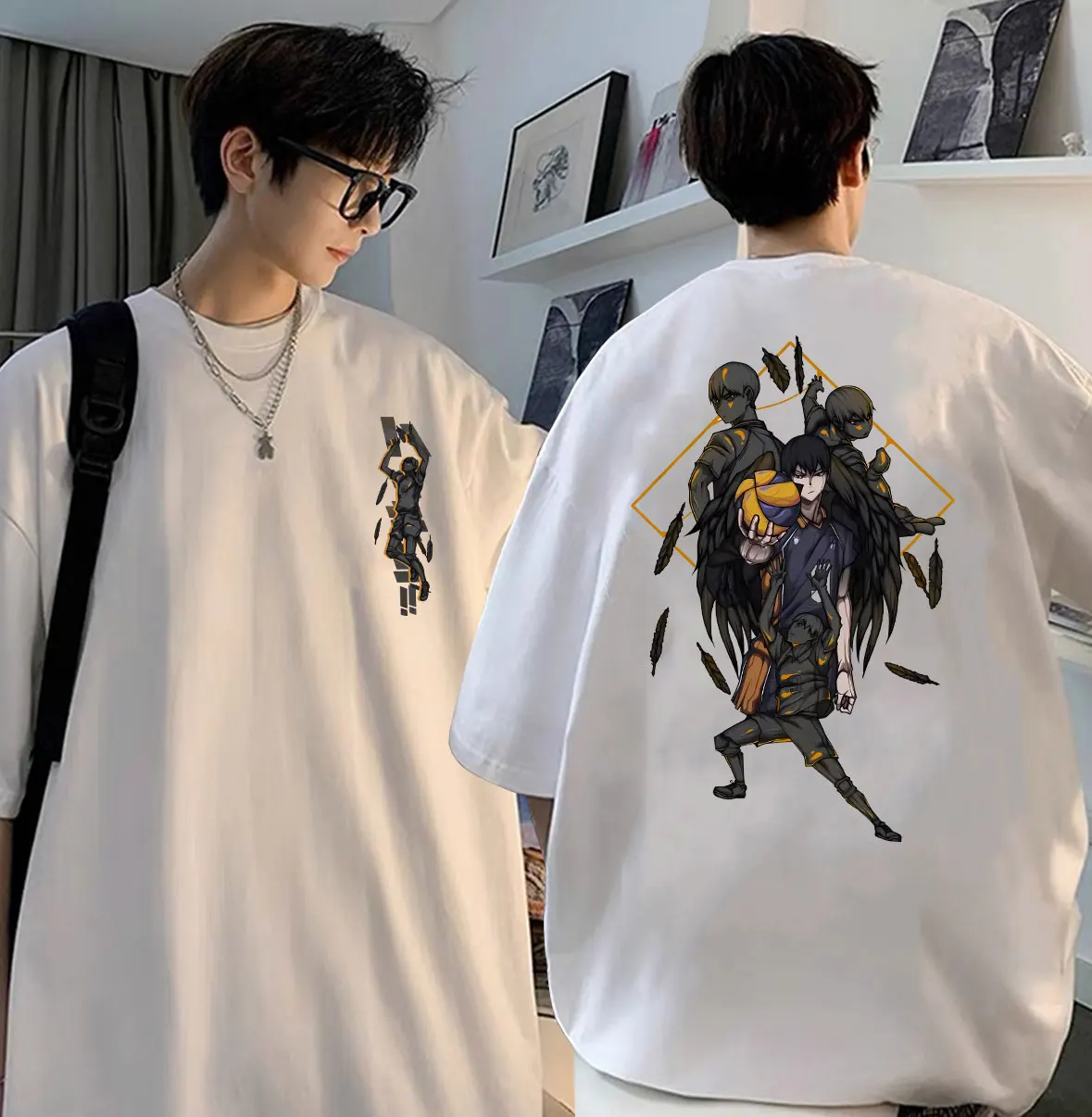 

Japanese Anime Haikyuu Tobio Kageyama Graphic T-shirts Beichuan No.1 Middle School Tshirt Male Manga Casual Cozy Oversized Tees