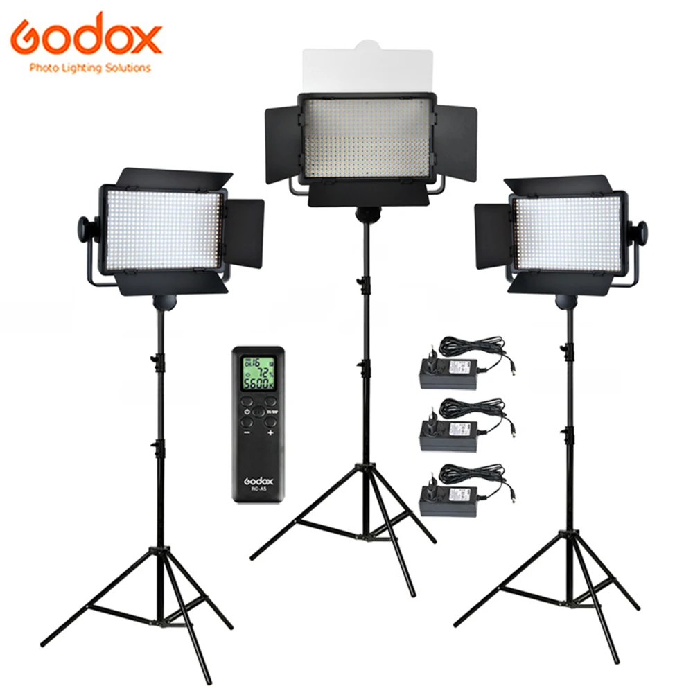 Godox3xLED500C33005600KBicolor500LEDPanelVideoLight