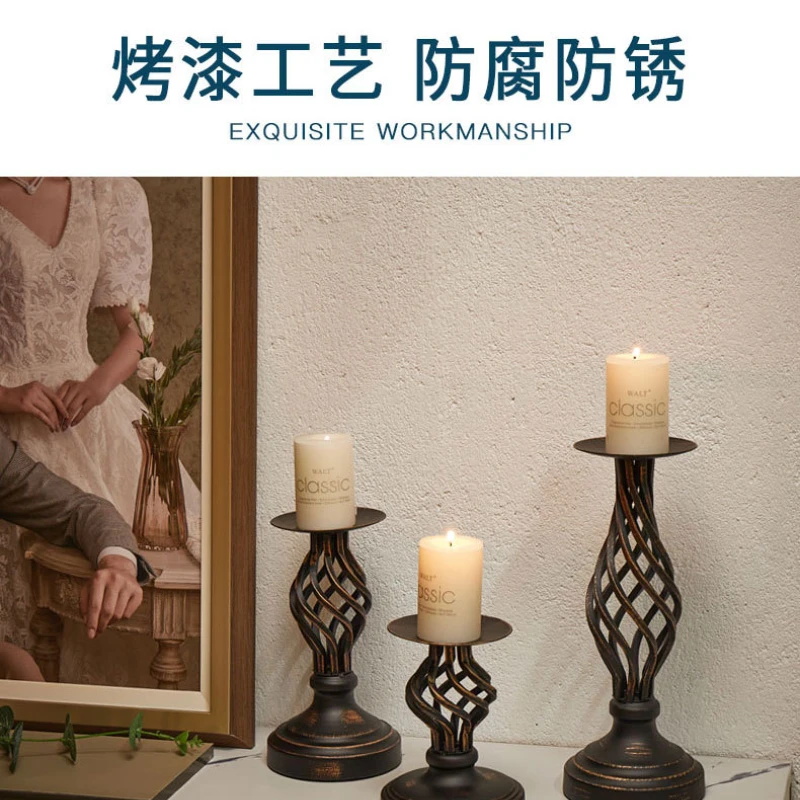 Retro Hollowed Candlestick Holder for Valentine's Day Wedding Decor