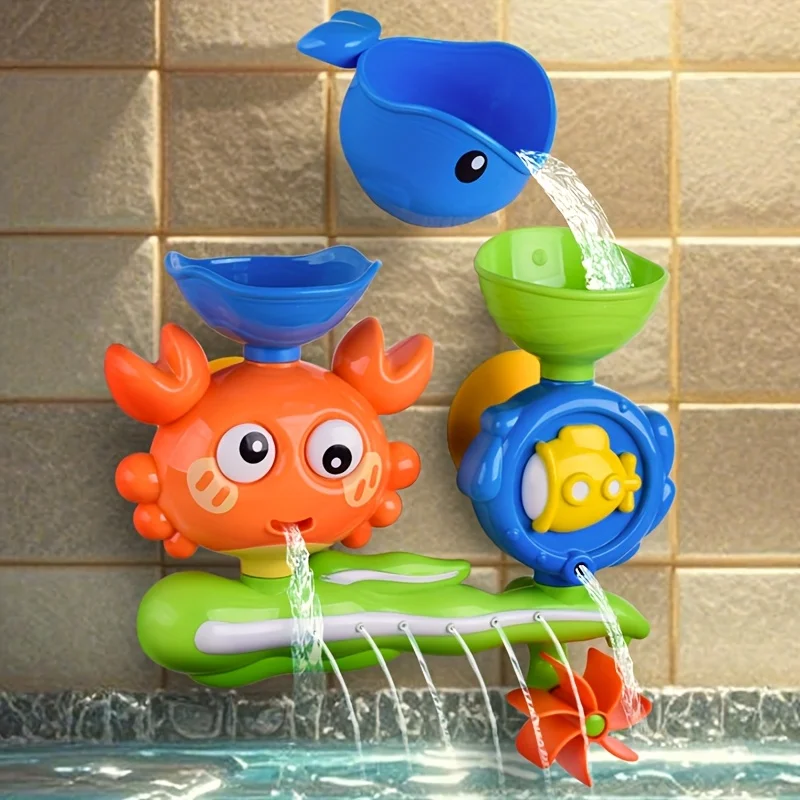 1pc Children'S Bath Toy Water Wheel with Suction Cup, Rotating Function, Interactive Bathroom Toy for Fun in The Bathtub.