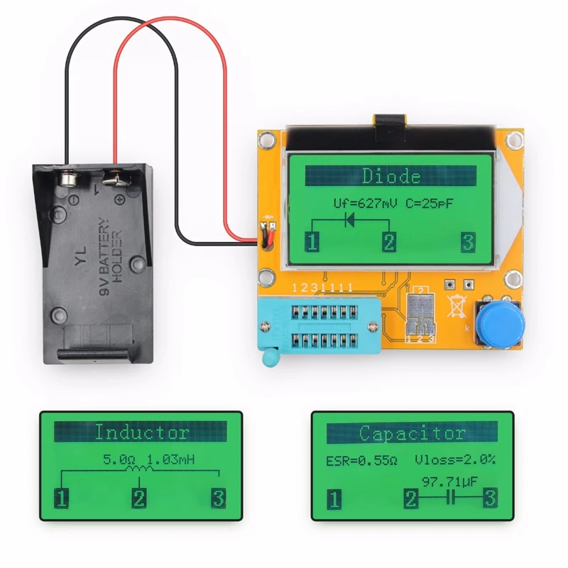 ESR  ް 328 Ʈ ׽  V2.68 LCR-T4 ĿнϽ MOS/PNP/NPN LCR 12864 LCD ȭ ׽